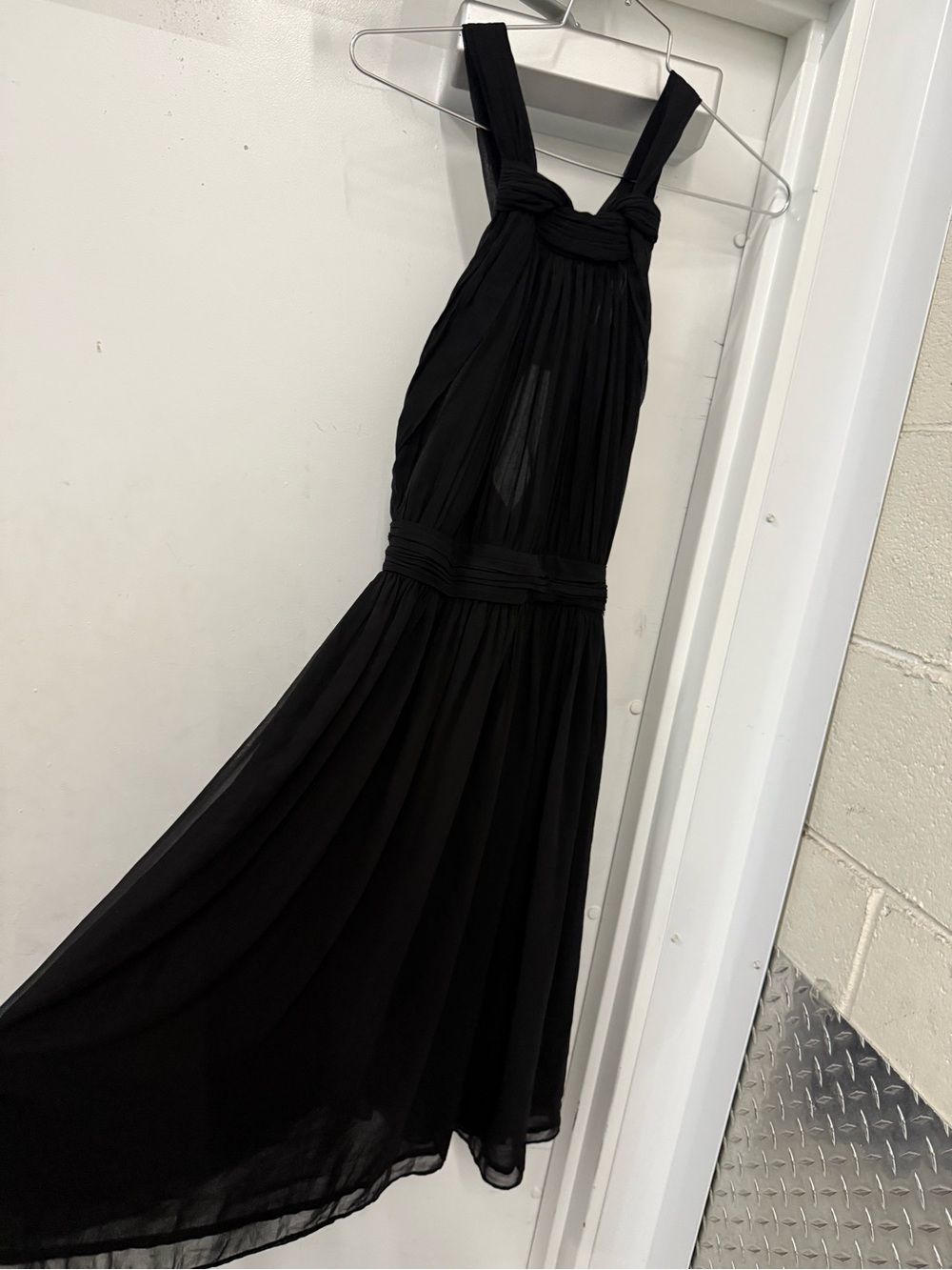 Zara Elegant Black Halter Maxi Dress